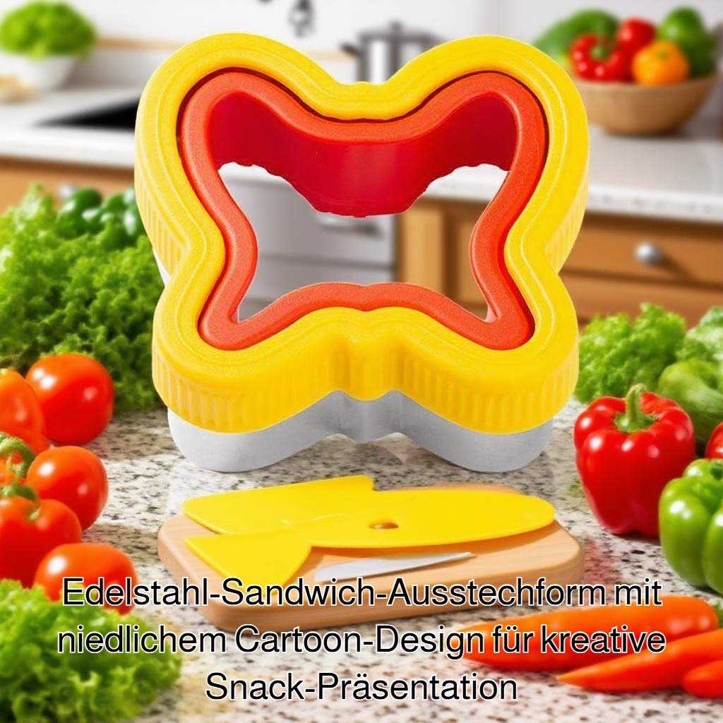 Sandwichschneider mit Cartoon-Motiv, Edelstahl