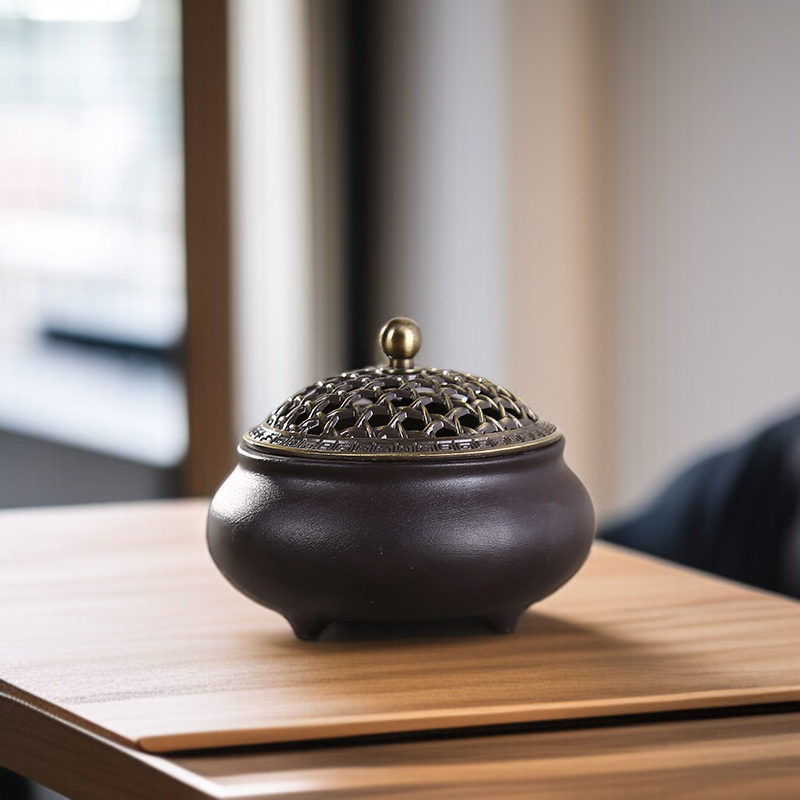 도자기 묘금 삼족향로