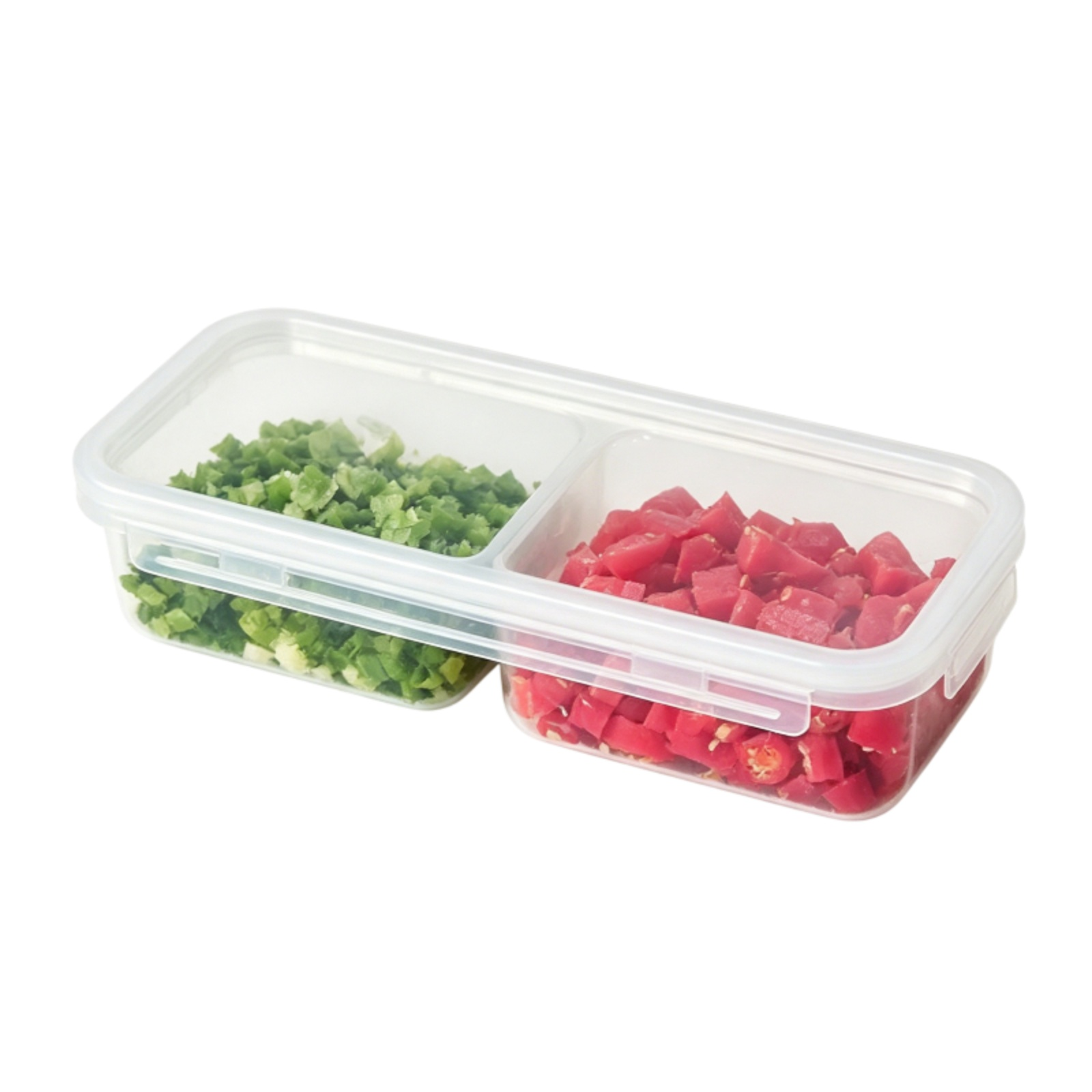 食品グレードの電子レンジ対応肉用冷凍保存容器、臭いの混ざりを防ぐ密閉構造、および週ごとの食材準備用保存容器。