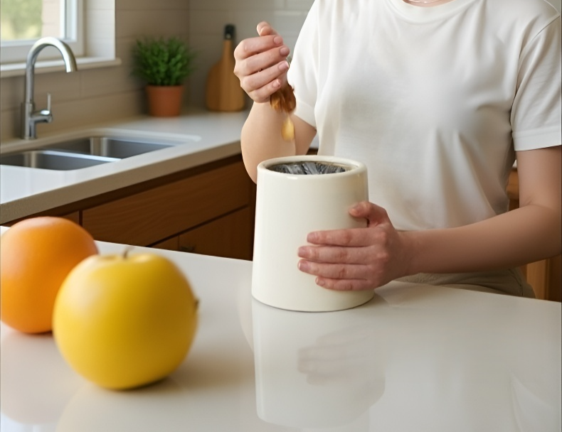 깔끔한 인테리어에 어울리는 원형 쓰레기통