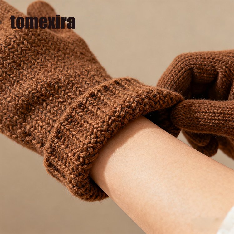 Kašmírové jednoduché korejské podzimní a zimní rukavice v atmosféře