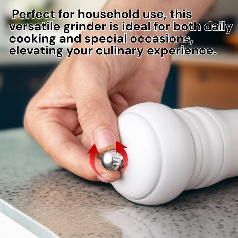 8 Inch Black and White PU Painted Pepper Grinder for Kitchen