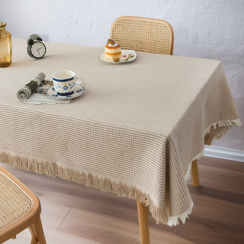일본식 단색 코튼과 리넨 식탁보