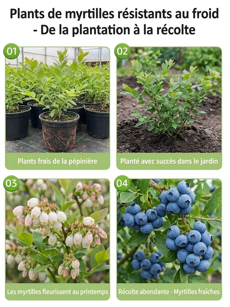 Plant de myrtillier bio à gros fruits, haute production, garantie de reprise ou remboursé