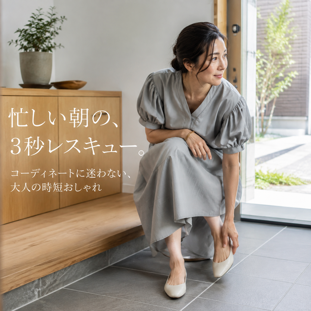 半袖カジュアルミディ丈無地ワンピースレディース夏新作