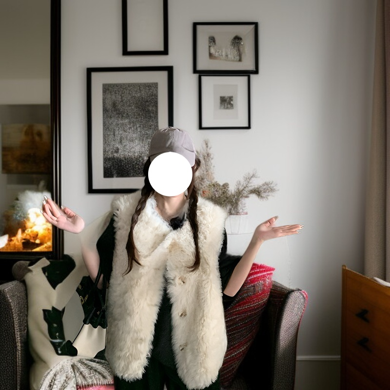 기품 있는 명품 스타일 따뜻하고 부드러운 퍼 자켓