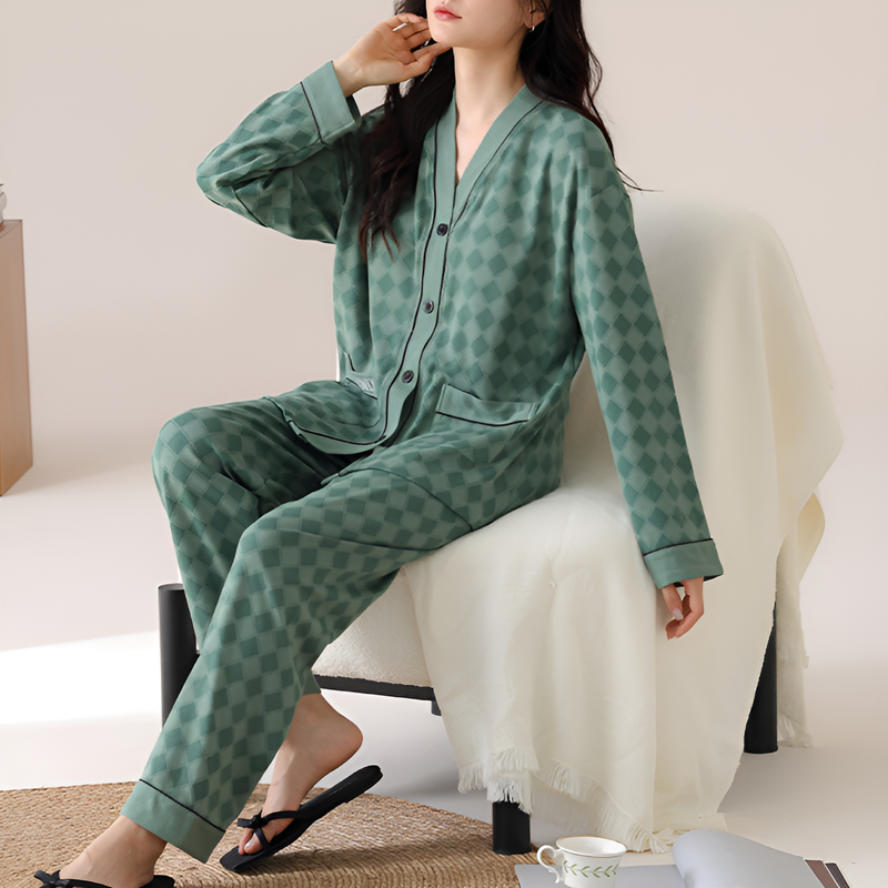 長袖開襟衫家居服