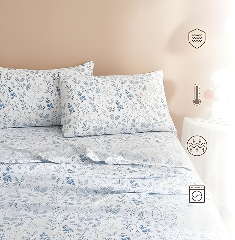 럭셔리 화이트 4피스 침구 세트