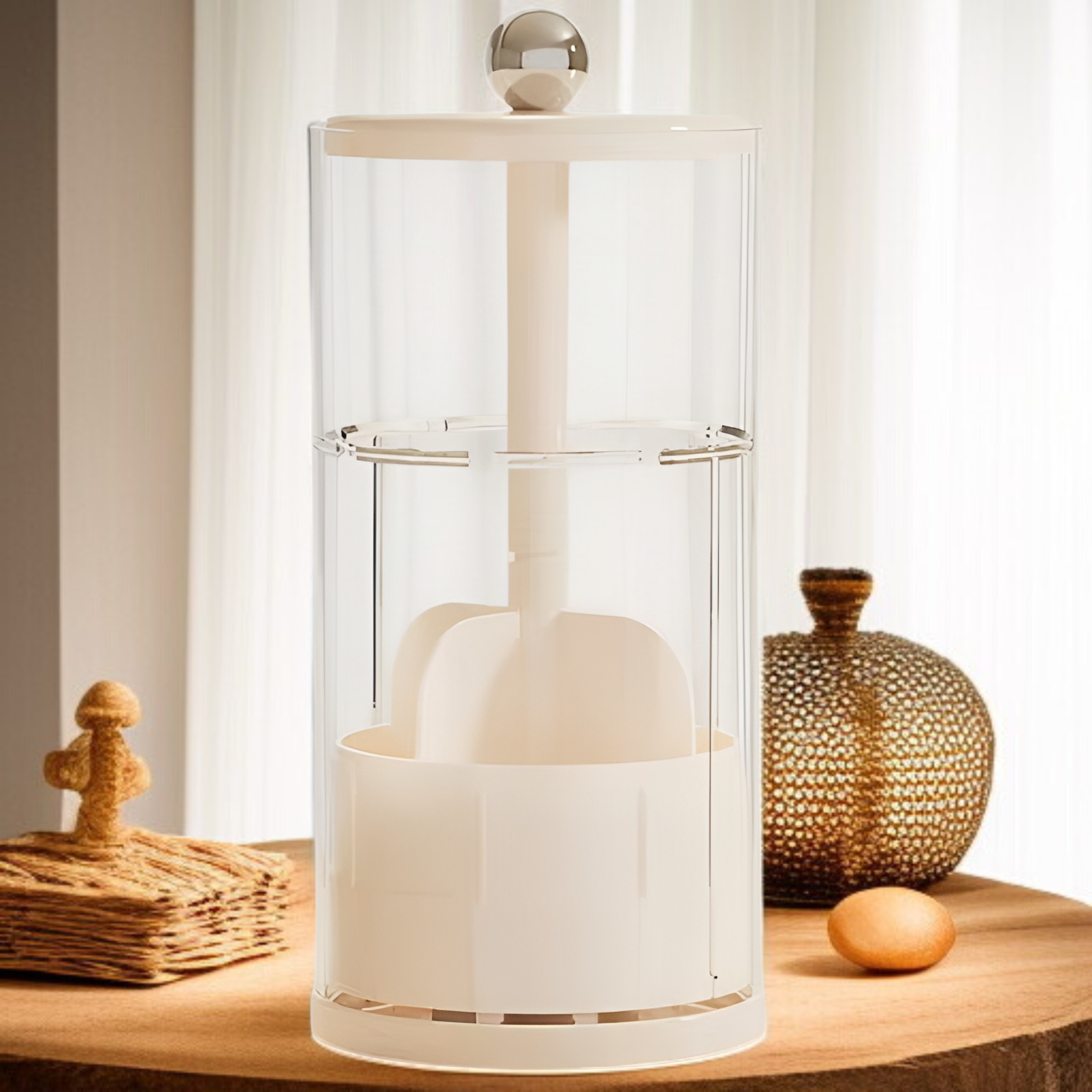 クリームスタイルのリフティングメイクブラシ収納チューブ高級デスクトップ化粧品収納ボックス回転収納バケツブラシバケツ