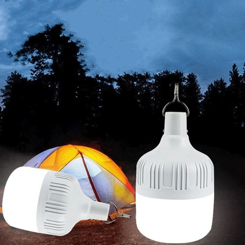 Portable LED pendant light bulb