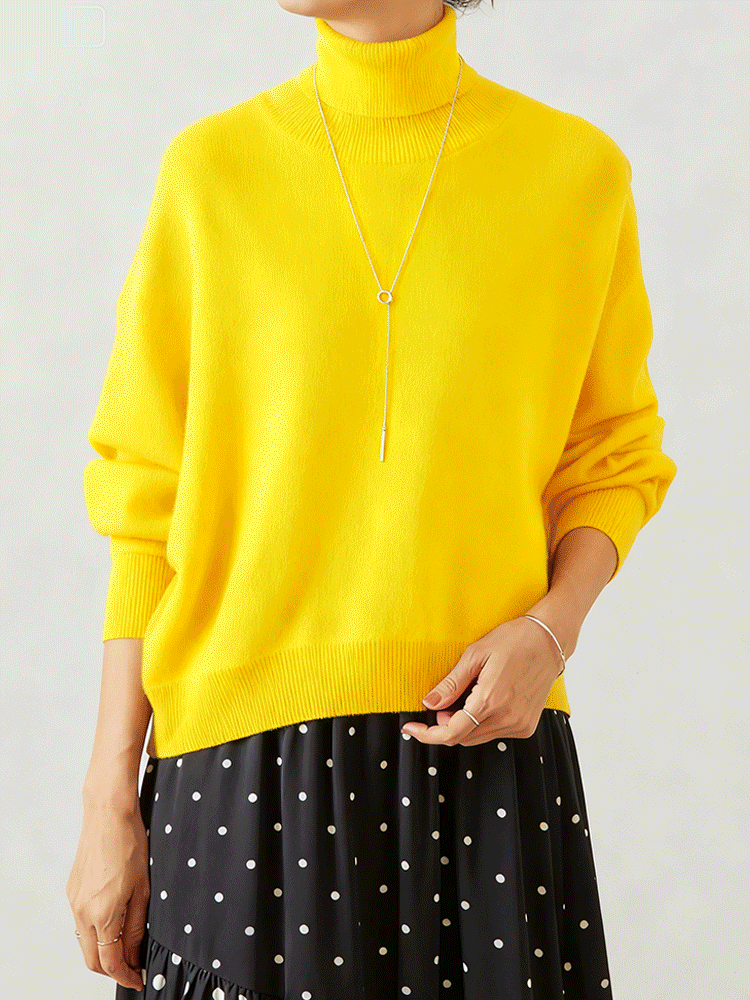 タートルネック ドルマンスリーブ ニット