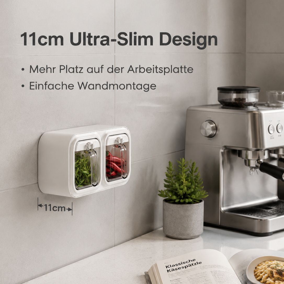 Multifunktionale Aufbewahrungsbox für Salz und Gewürze