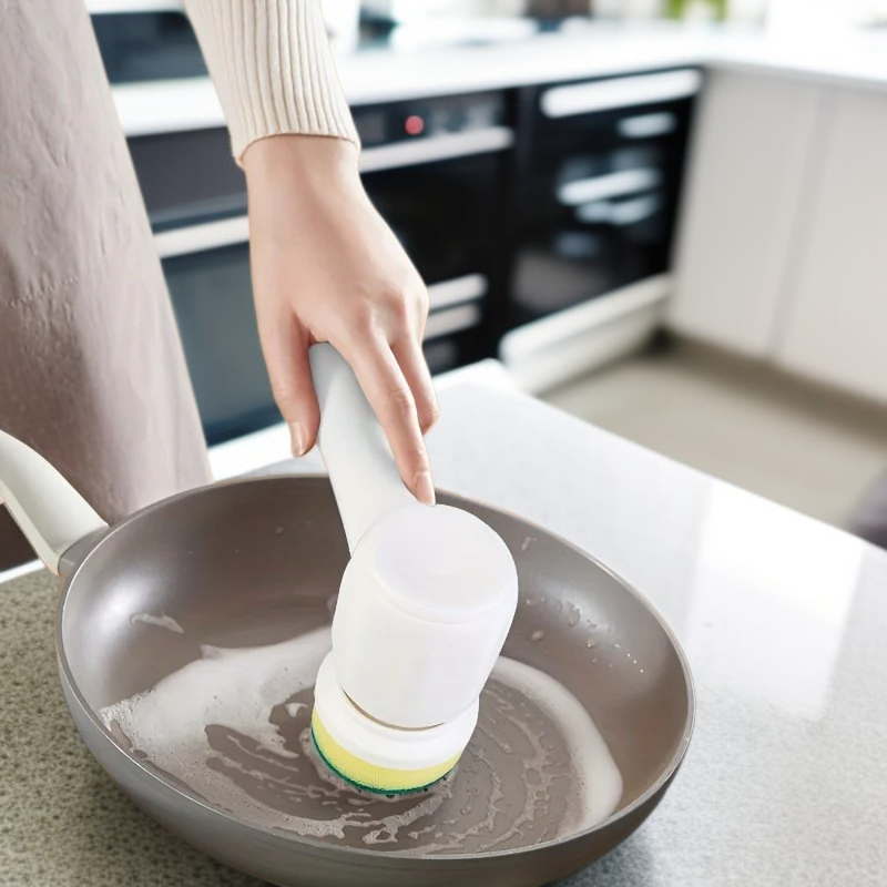 Portable Electric Spin Scrubber with 4 Replaceable Brush Heads, 