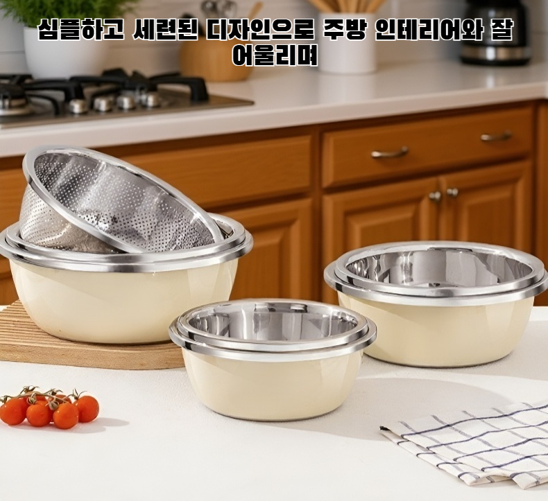 식품 등급 304 스테인리스강 반죽 및 혼합용 볼 전체 이미지