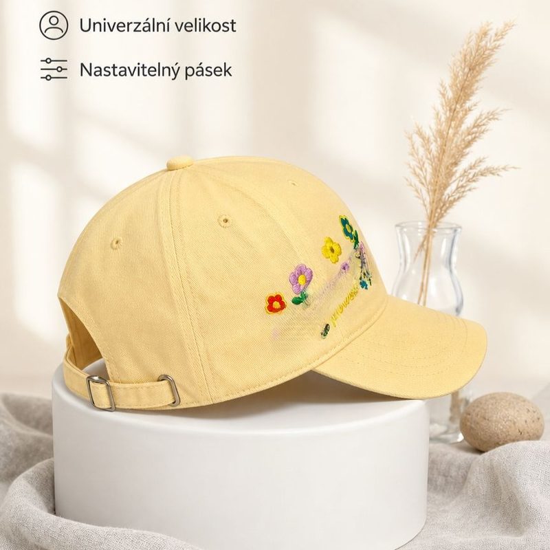 Žlutá baseballová čepice pro ženy, jaro a léto, roztomilá univerzální čepice s velkou hlavou