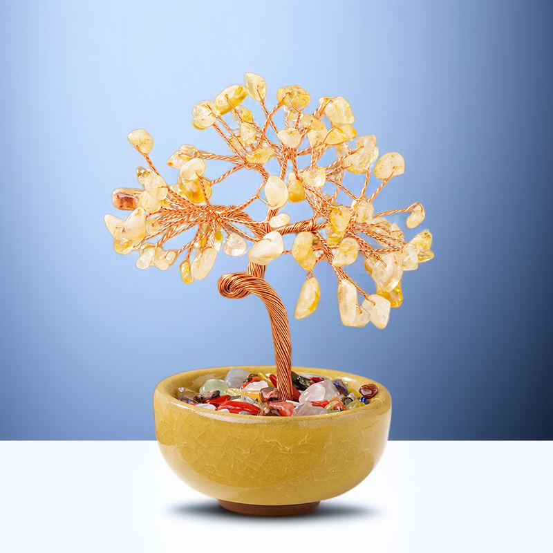 천연 크리스탈 자갈 보물 그릇