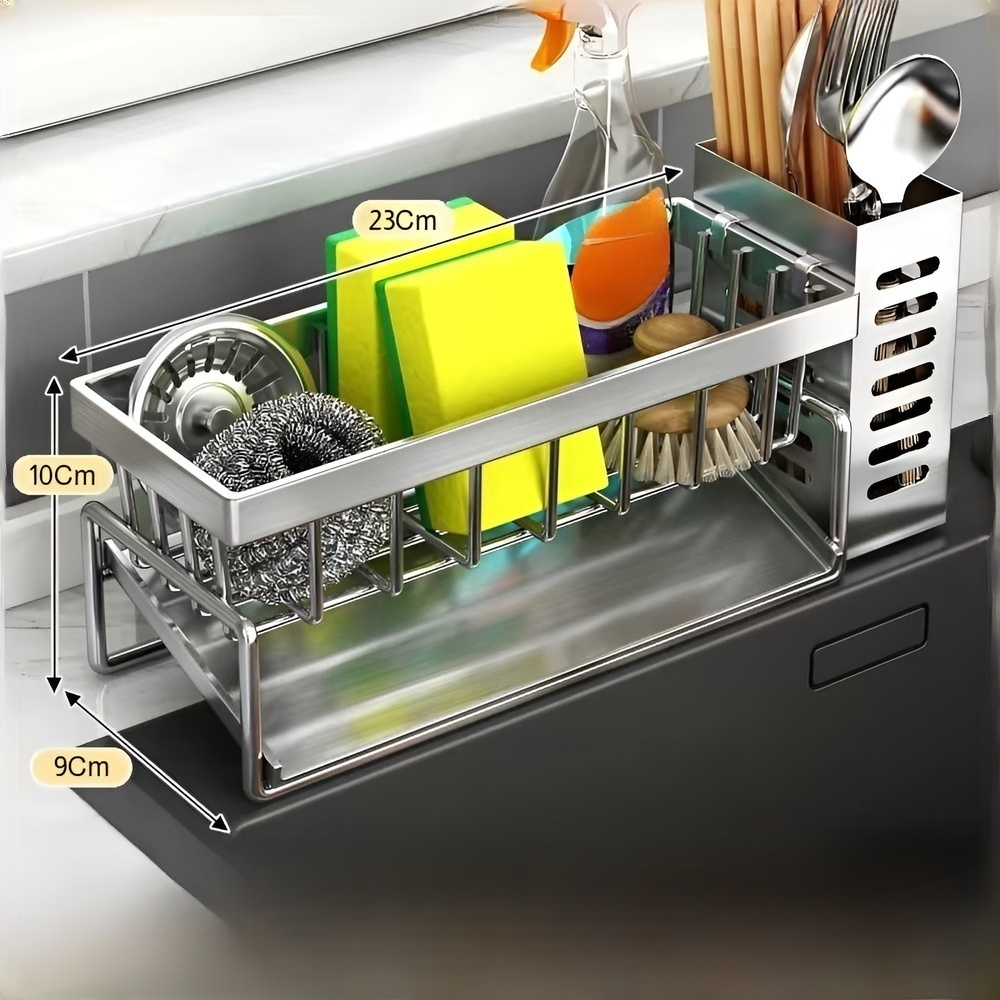 Kitchen Sponge Rag Storage Basket Dishwashing Sink Organizer