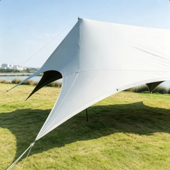 Closeup of durable fabric and reinforced seams on the SunnyFeel canopy