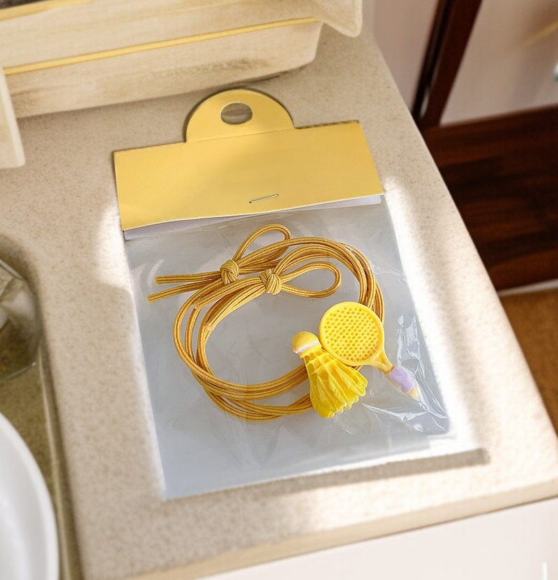 유니크한 라켓 모양 머리끈