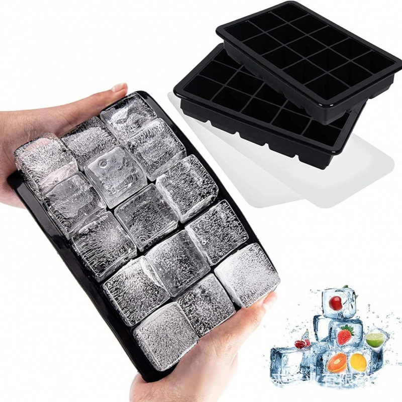 Household 4-Grid Ice Cube Tray with Lid