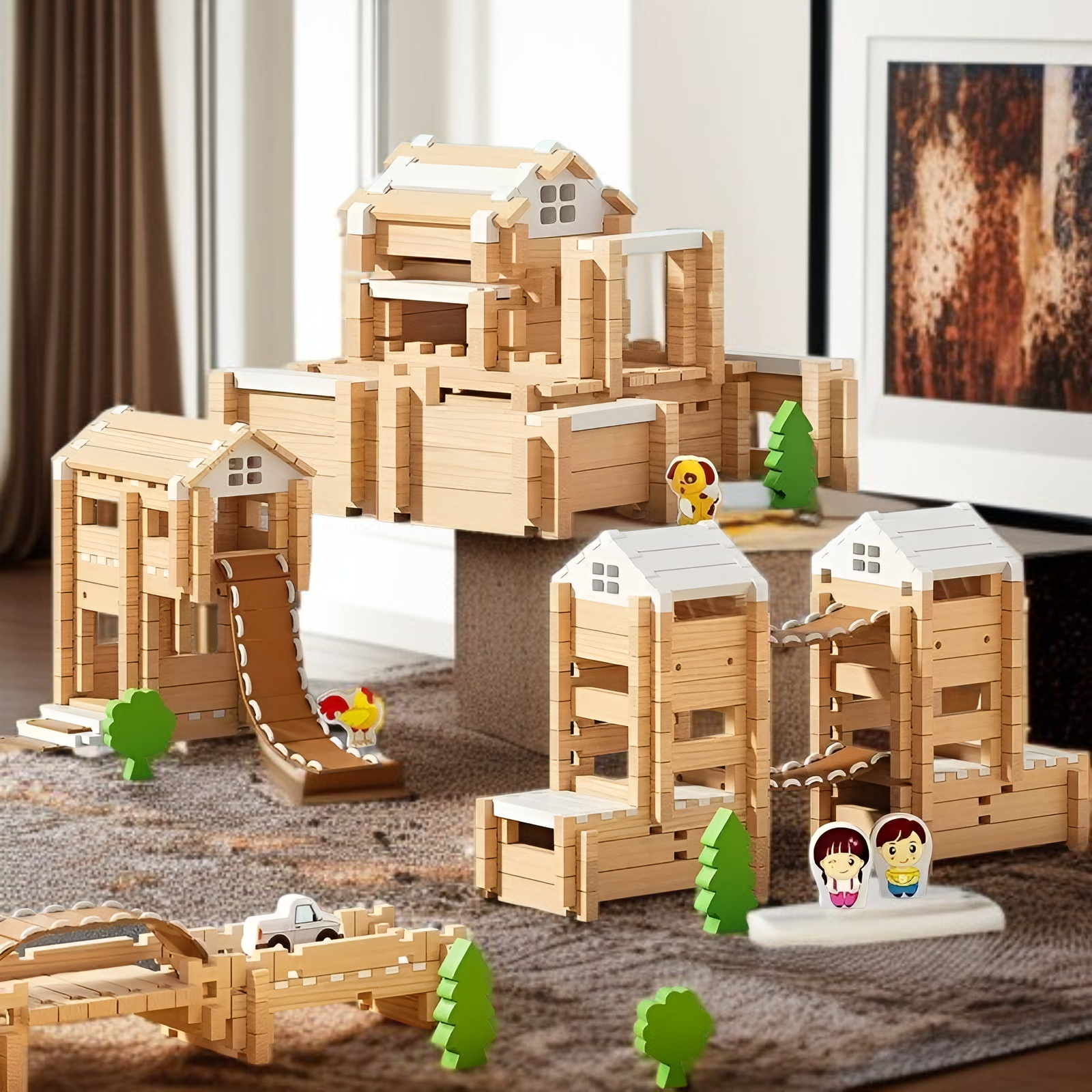 ルバンほぞ穴とほぞ穴の積み木セット