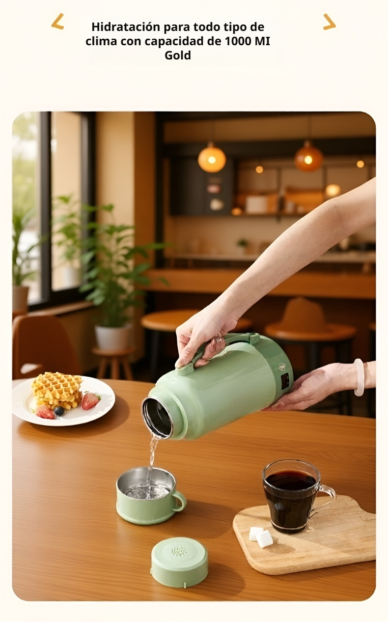 Botella hervidora portátil calentando agua