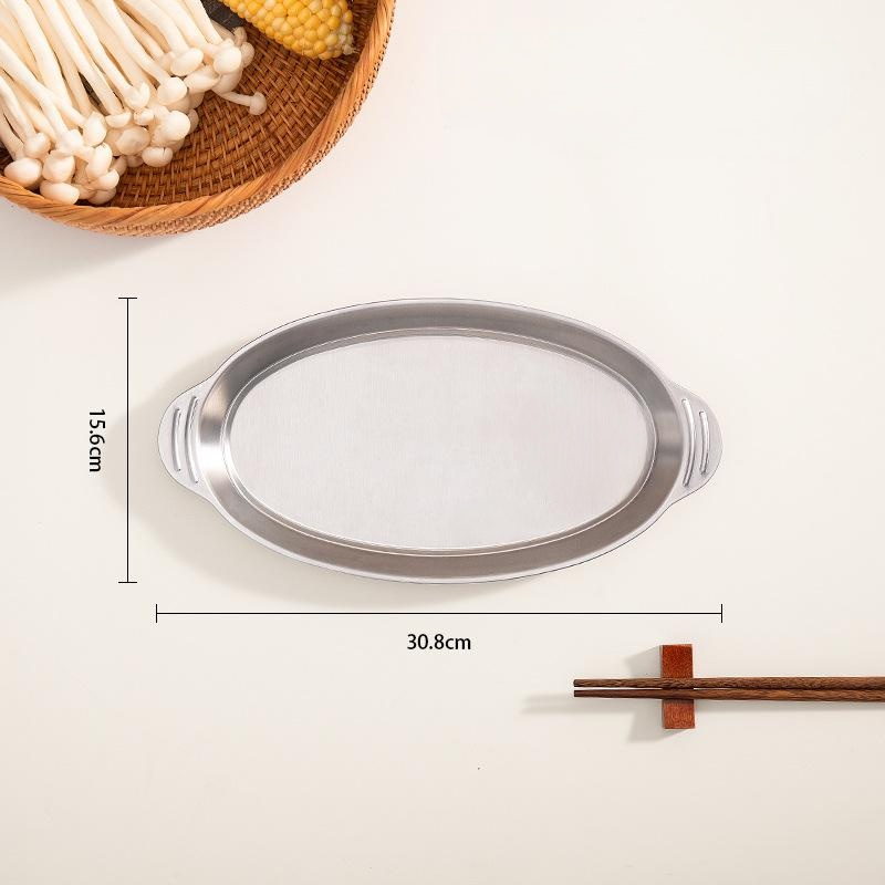 Placa ovalada de acero inoxidable