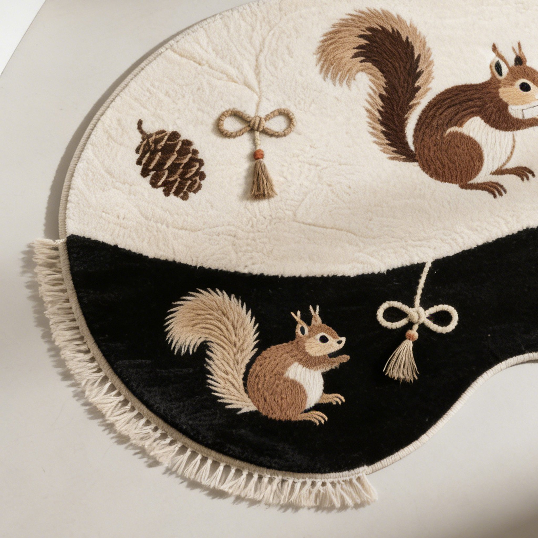 รายละเอียดเนื้อผ้าพรมลายกระรอกคุณภาพสูง