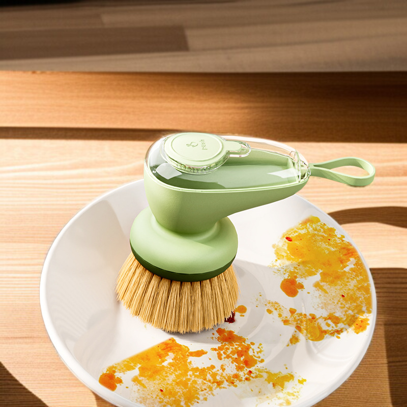 가정용 손상없는 냄비 청소 냄비 브러쉬 자동 수액 압출 수액 세척 냄비 브러쉬 게으름뱅이 주방 필수 자동 수액 브러쉬