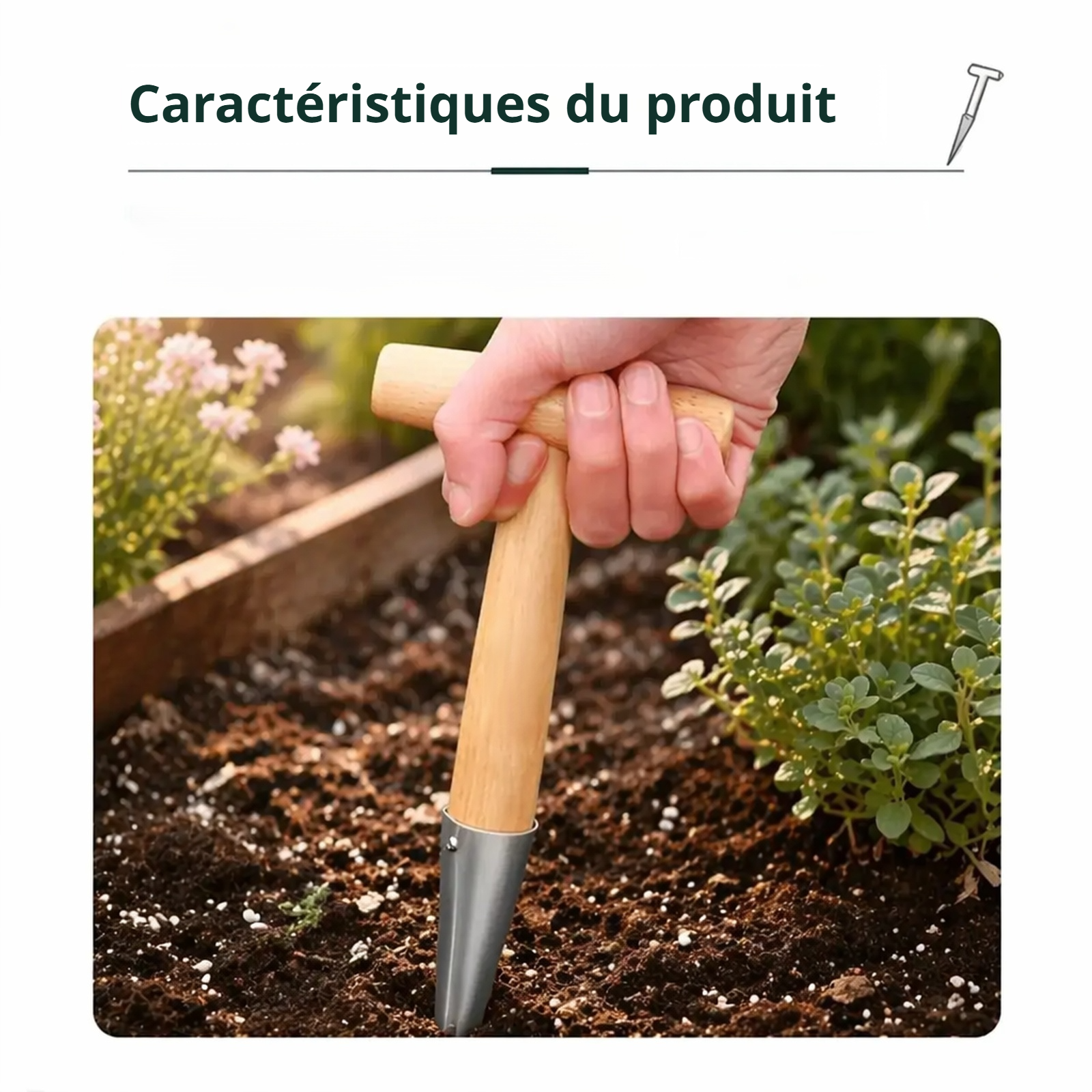 Planteur de trous avec poignée confortable