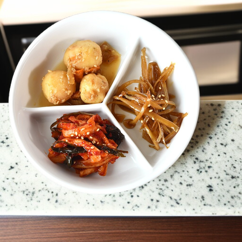 シンプルグリッド定量食事トレイ 