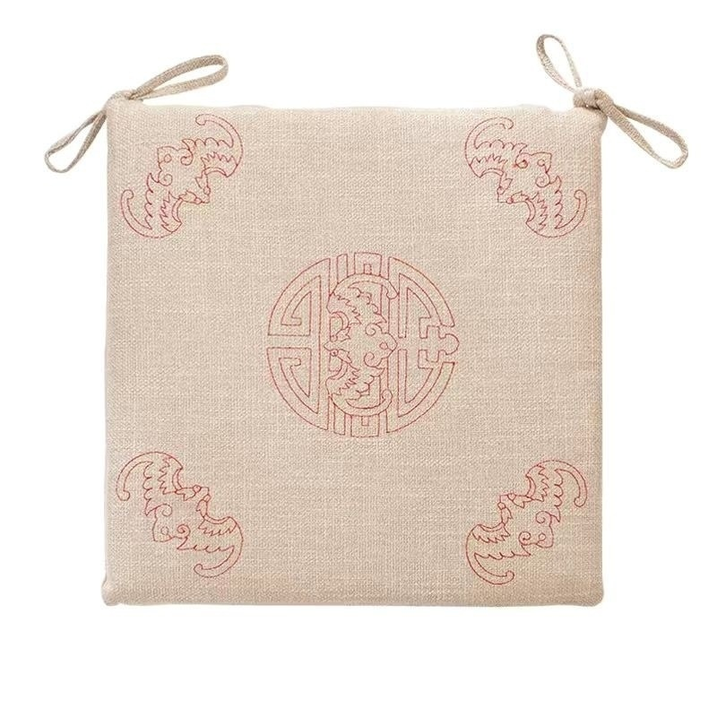 Detachable Washable Simple Linen Chair Cushion, Thickened and Breathable Seat Pad