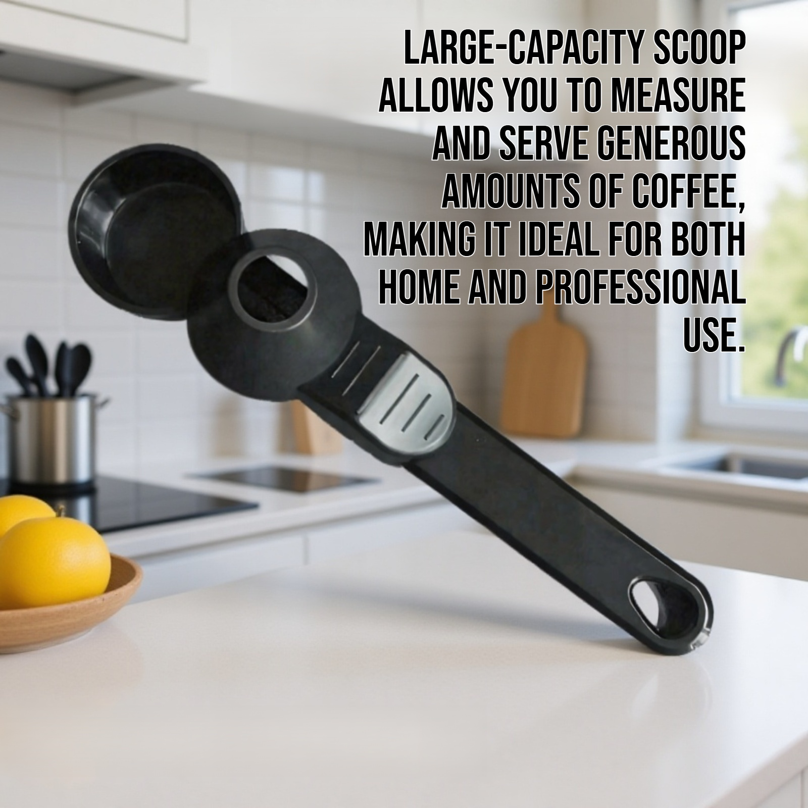 Long-handled, large-capacity, leak-proof coffee spoon