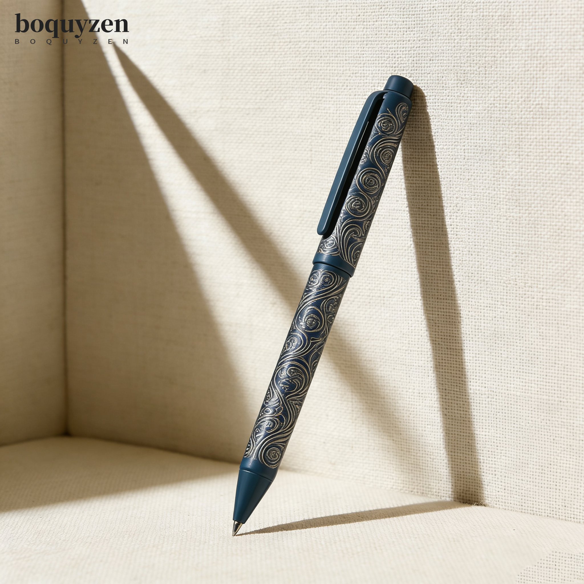 Detail kovového těla luxusního plnicího pera