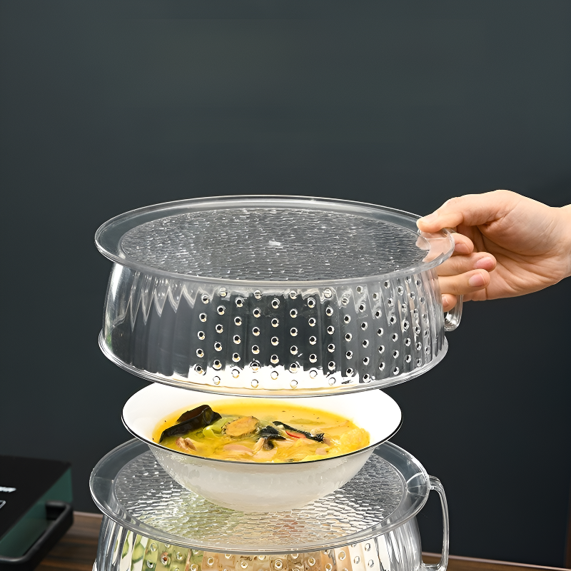 ฝาครอบอาหารหลายชั้นใส สำหรับกันฝุ่นในครัว