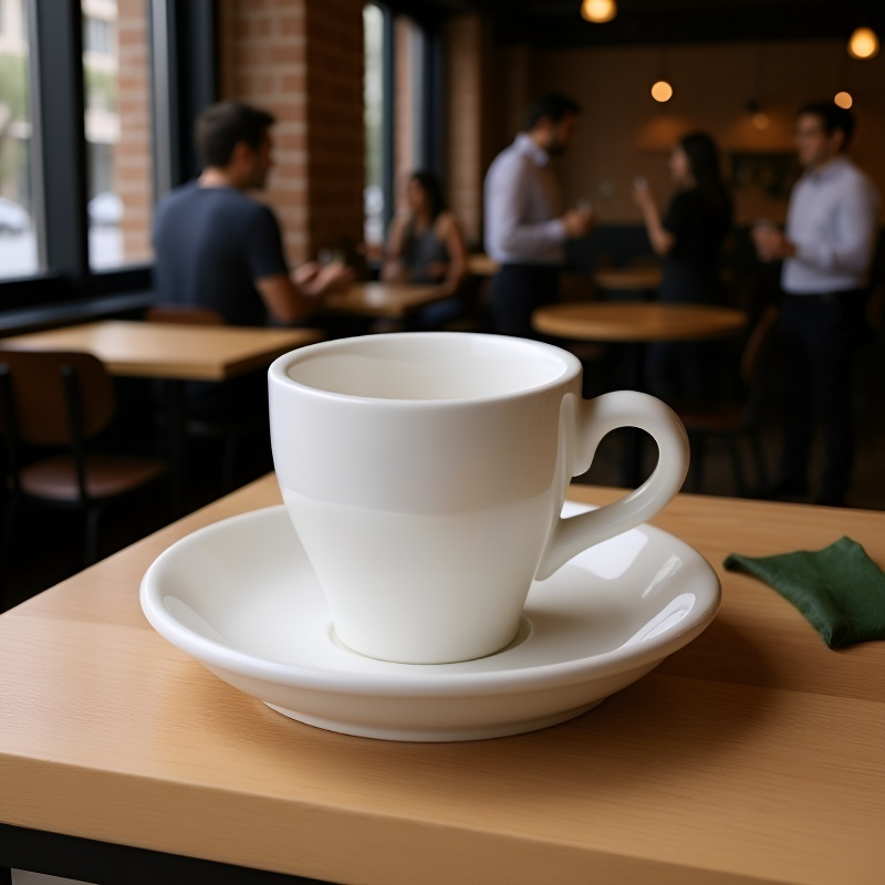 80mlの白い陶器のコーヒーカップ