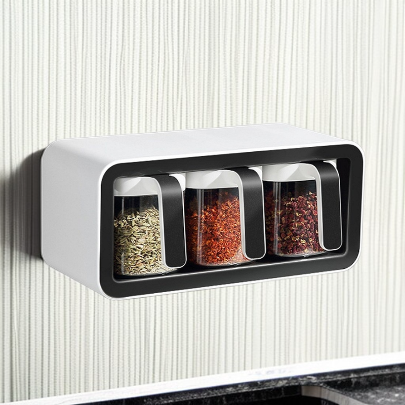 무타공 벽걸이 양념통 정리대 2구 3구