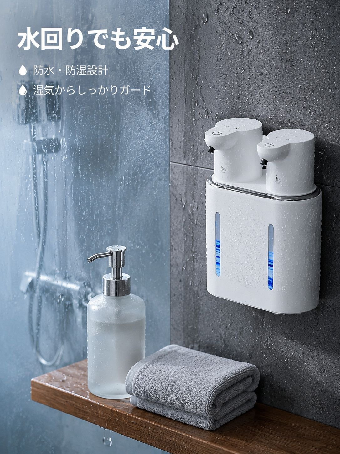 壁掛けタイプ二頭泡フォームディスペンサー
