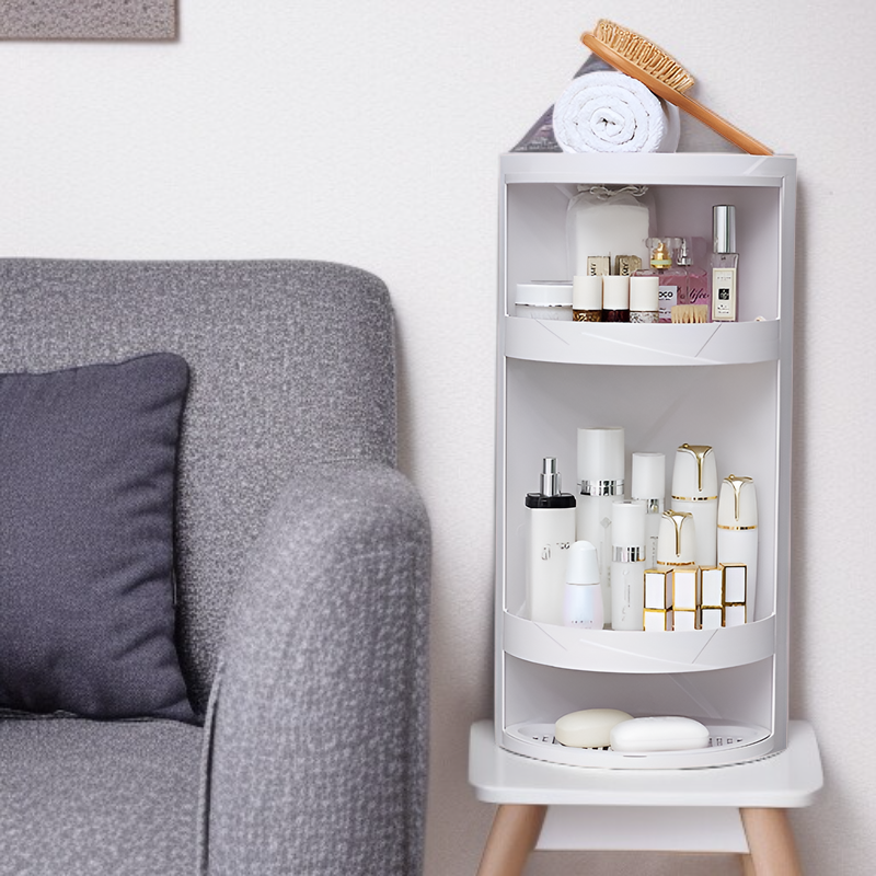 Badezimmer-Drehgestell, mehrschichtiges Toiletten-Eck-Wandaufbewahrungsbox, stanzfreies Duschaufbewa