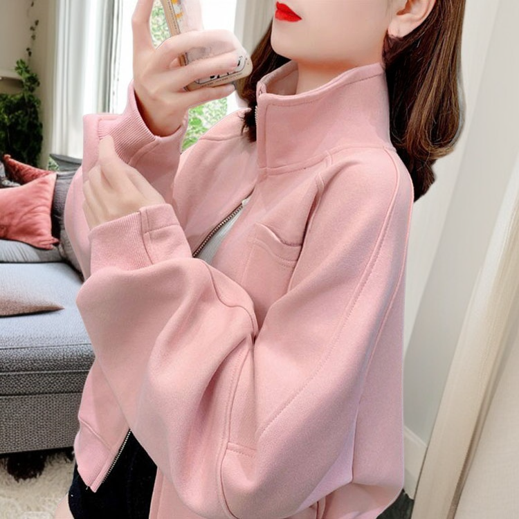 おしゃれで万能なルーズハイネックショート丈レディーススウェット