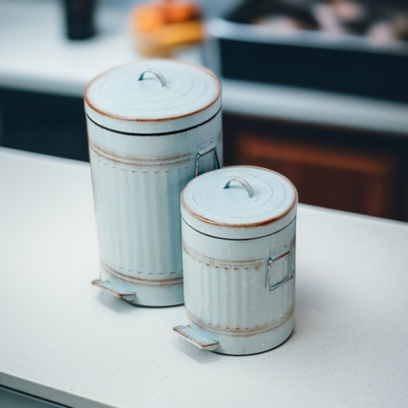 빈티지 페달 휴지통 - 민트