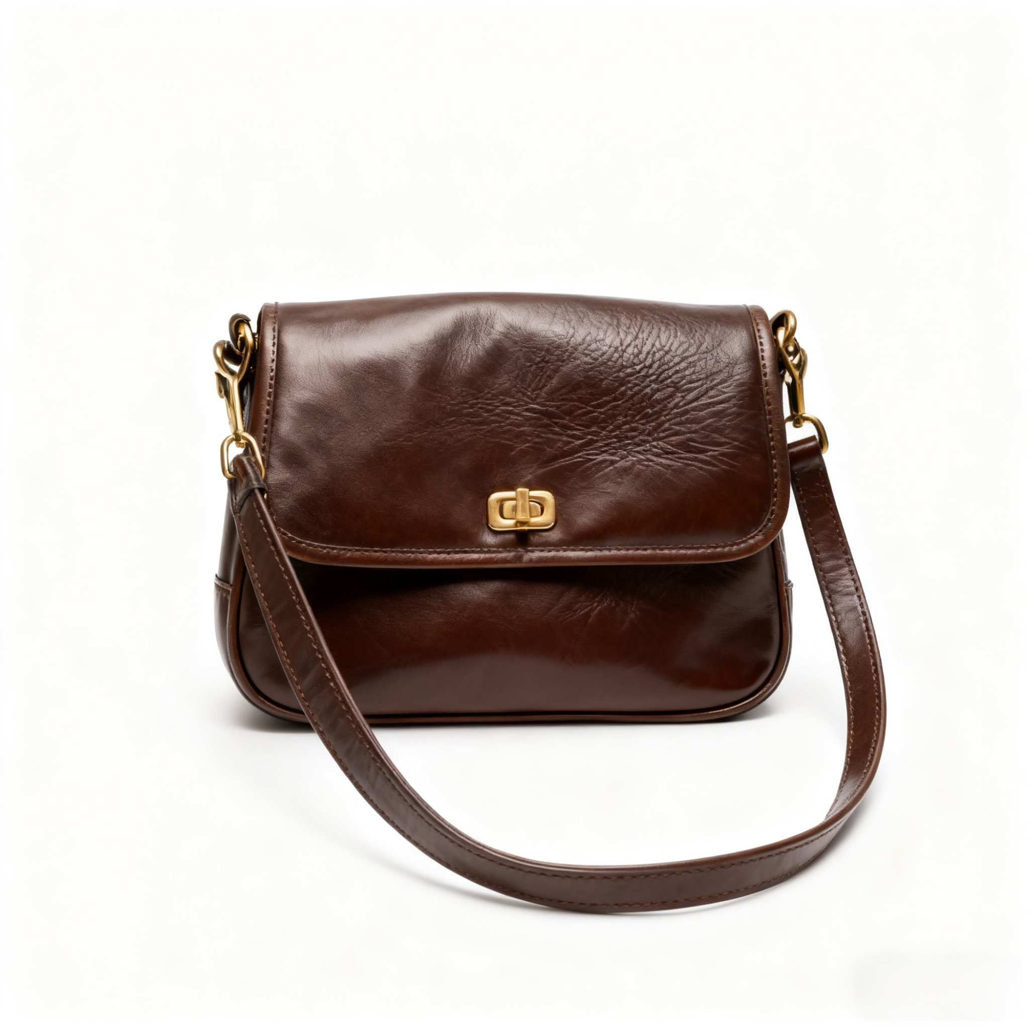 최고급 소가죽으로 제작된 소형 정사각형 가방 정면 이미지