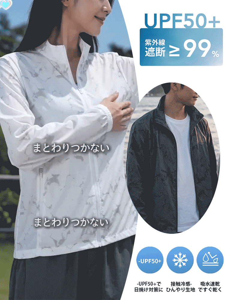 【ユニセックス】ひんやり速乾UVカットパーカー