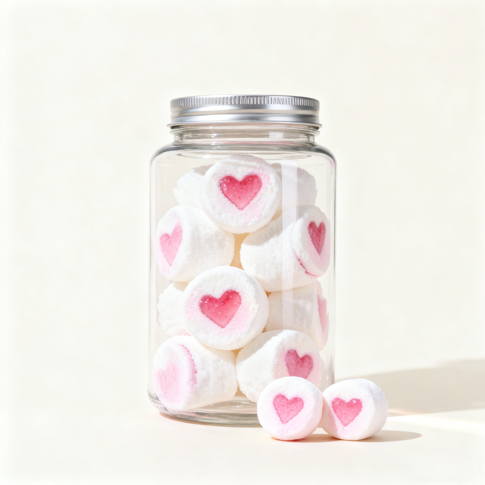 딸기와 크림이 들어간 마시멜로