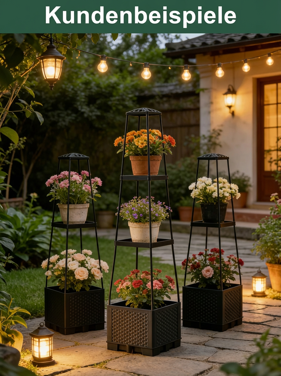 Gartenanbaukasten mit frischem Gemüse bepflanzt