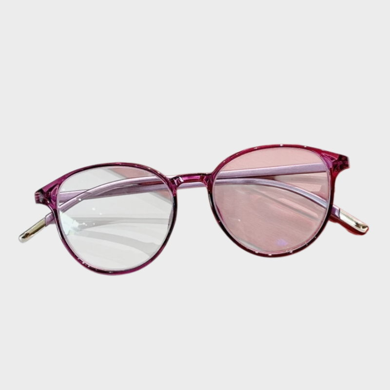 Retro Round Blue Light Blocking Reading Glasses for Seniors, Lightweight TR90 Frame