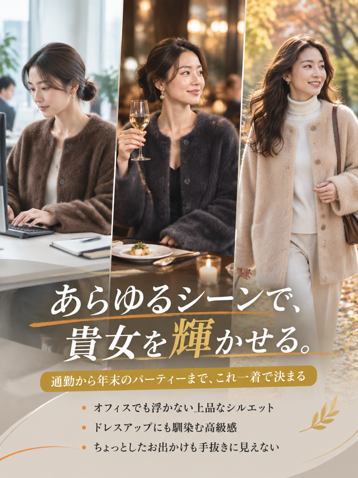 有名キャスター愛用＆パリコレパタンナー監修！港区女子の「極暖・美シルエット」カーディガン