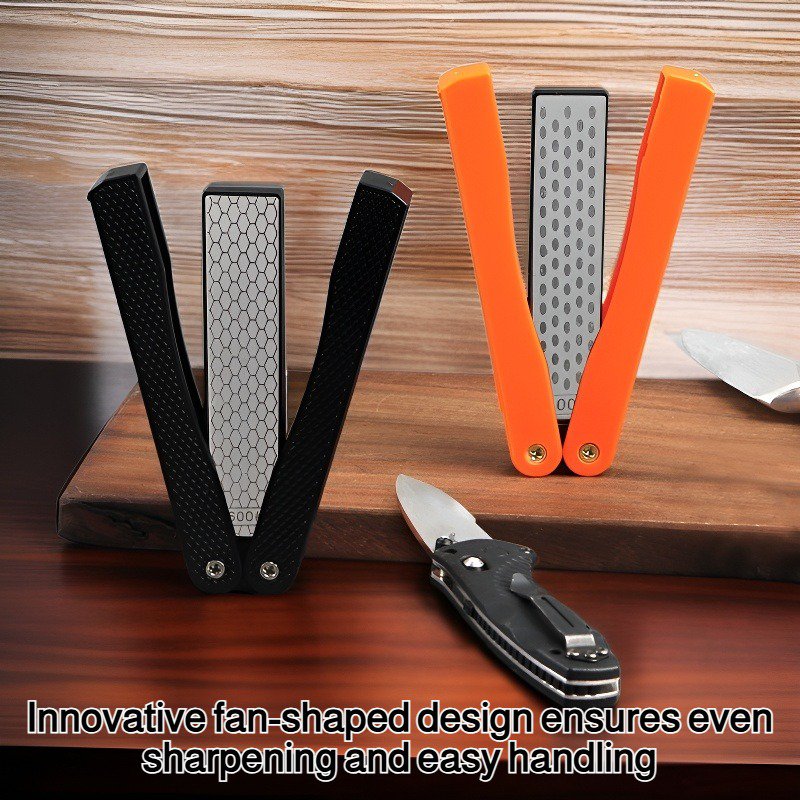 Fan-shaped diamond sharpener