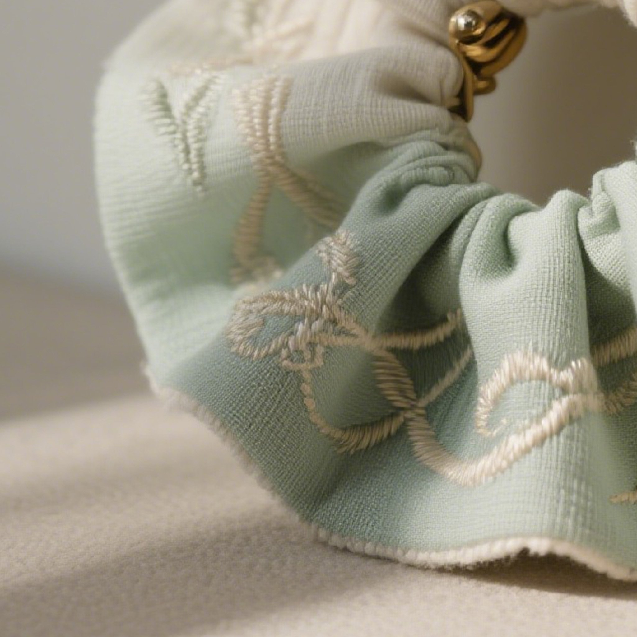 双色刺繍ヘアゴム（4個セット）