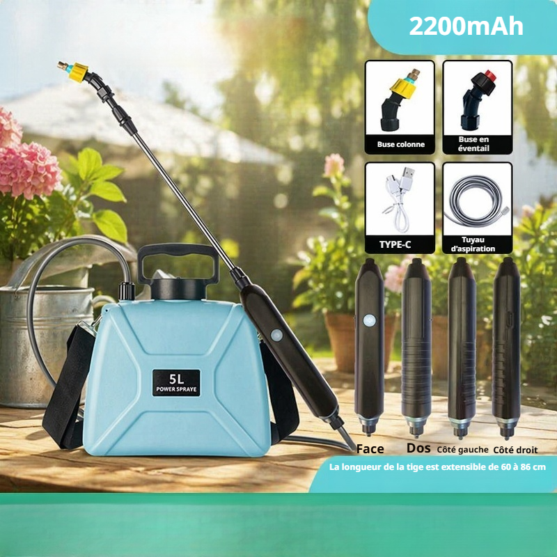 Pulvérisateur électrique multifonction pour arrosage, désinfection et traitement des plantes